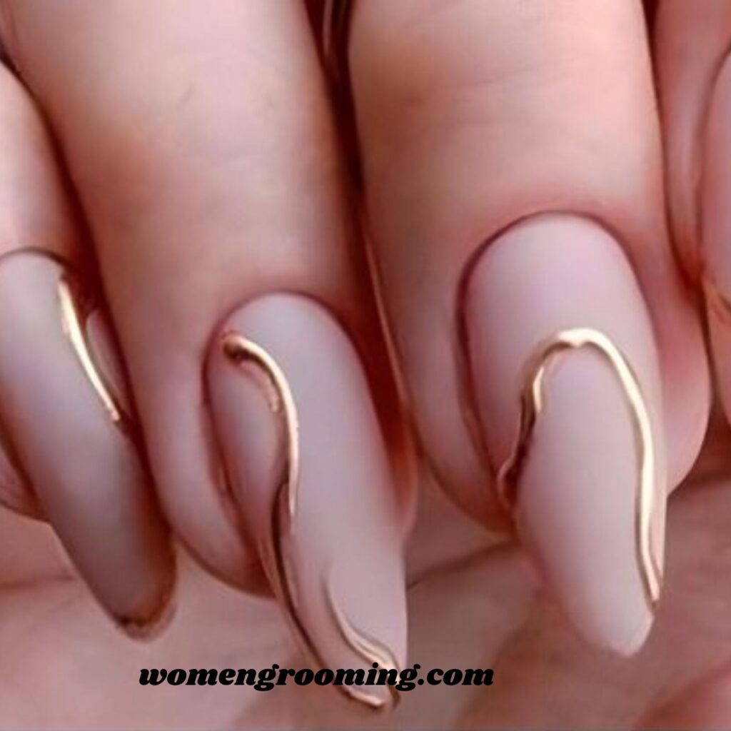 Abstract Gold Line Art