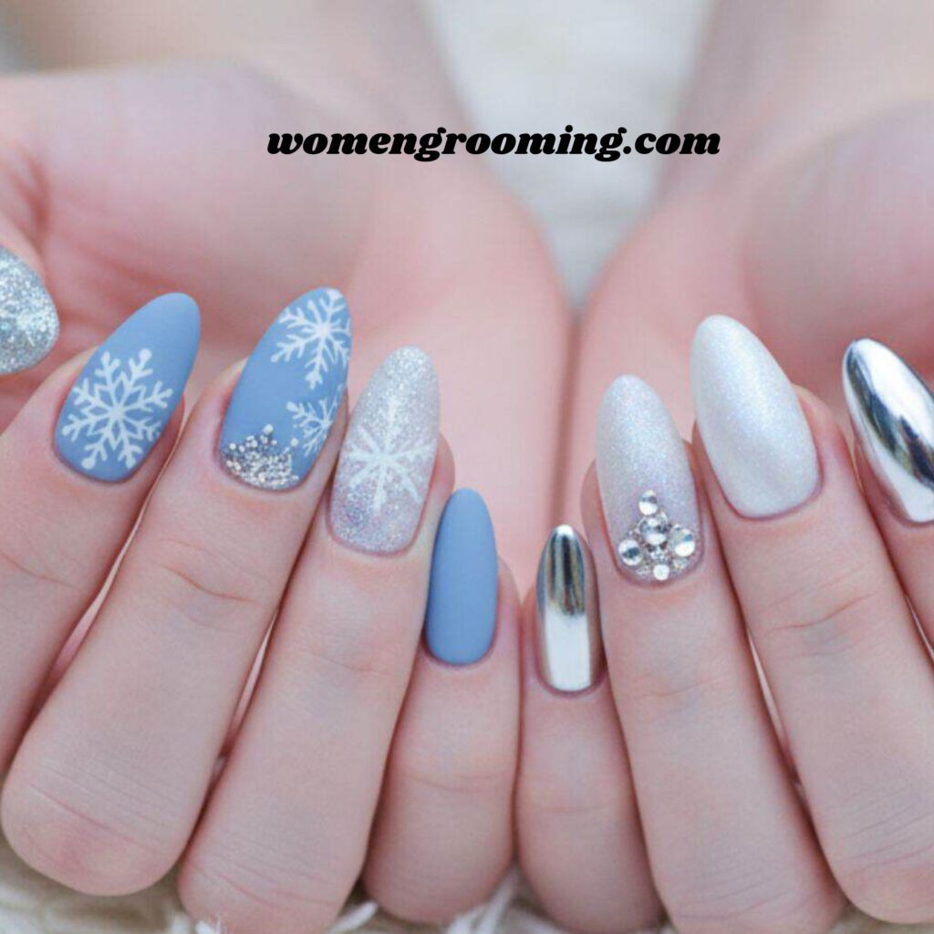 Almond Winter Nails