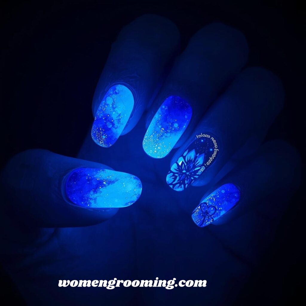Blue Aura Nails