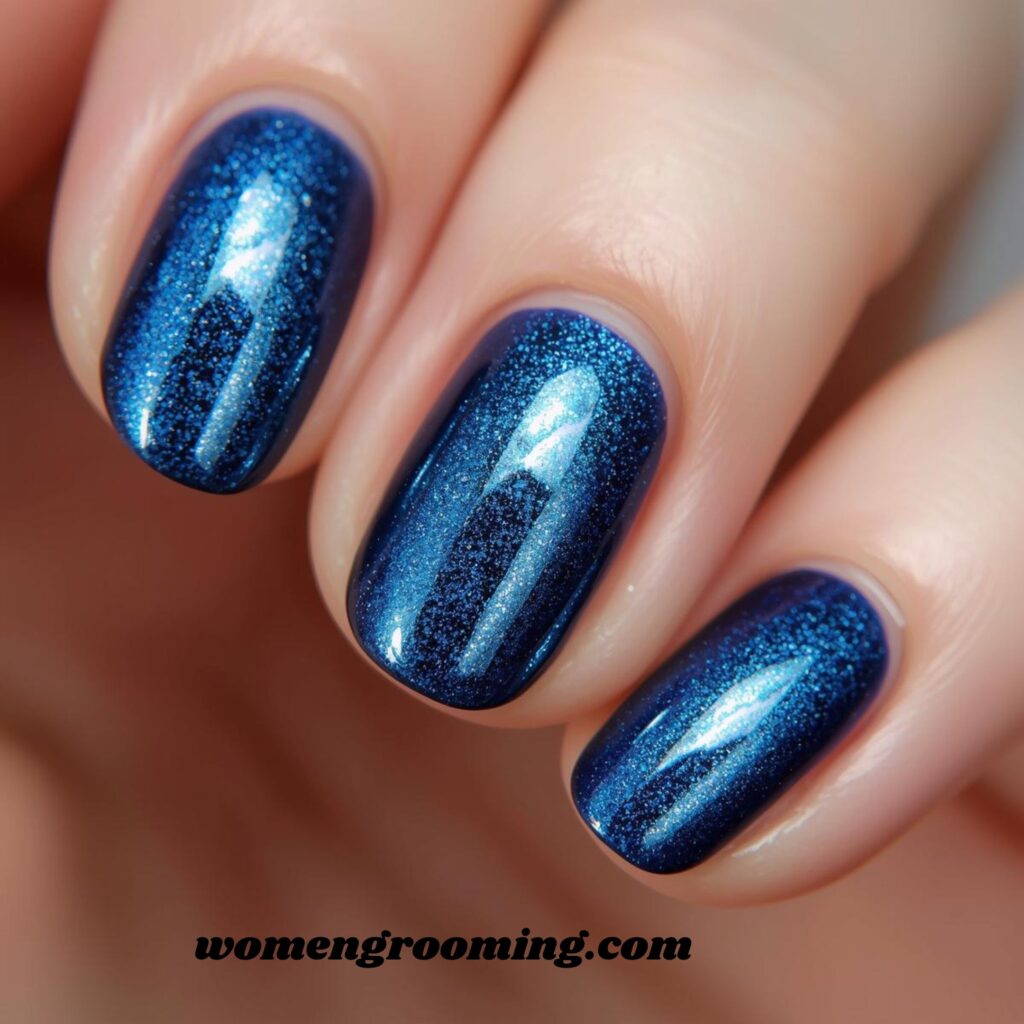 _Blue Cat Eye Nails