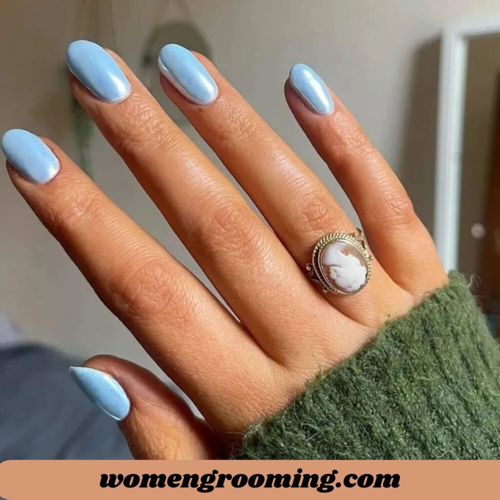 Blue Chrome Nails
