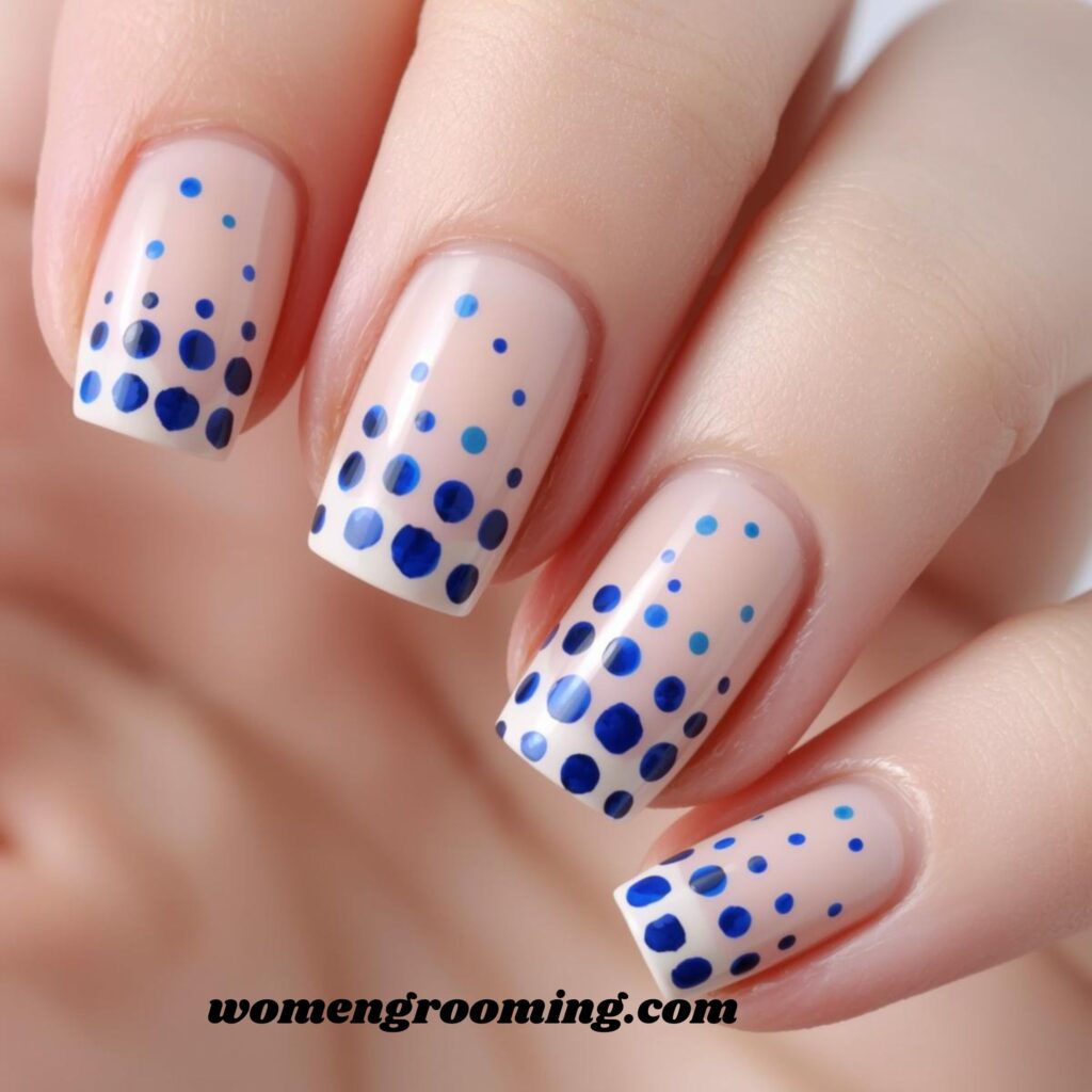 Blue Dot Nail Art