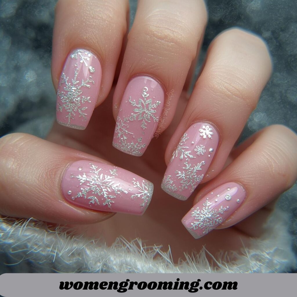 Blush Pink Winter Nails
