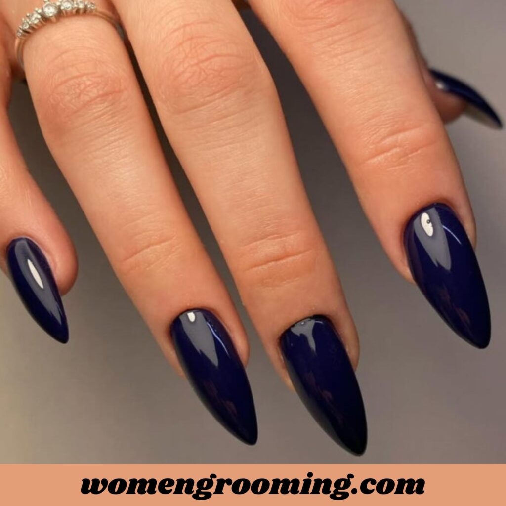 Deep Navy Blue Nails