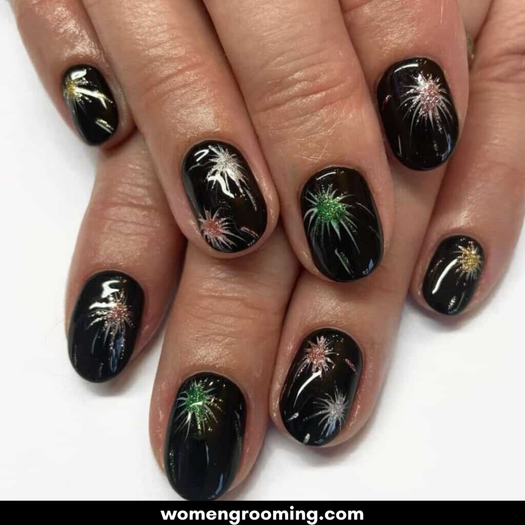 Firework-Inspired Nail Art