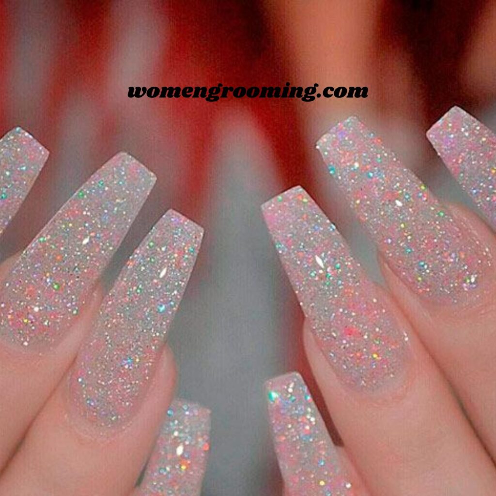 Full Glitter Coffin Nails