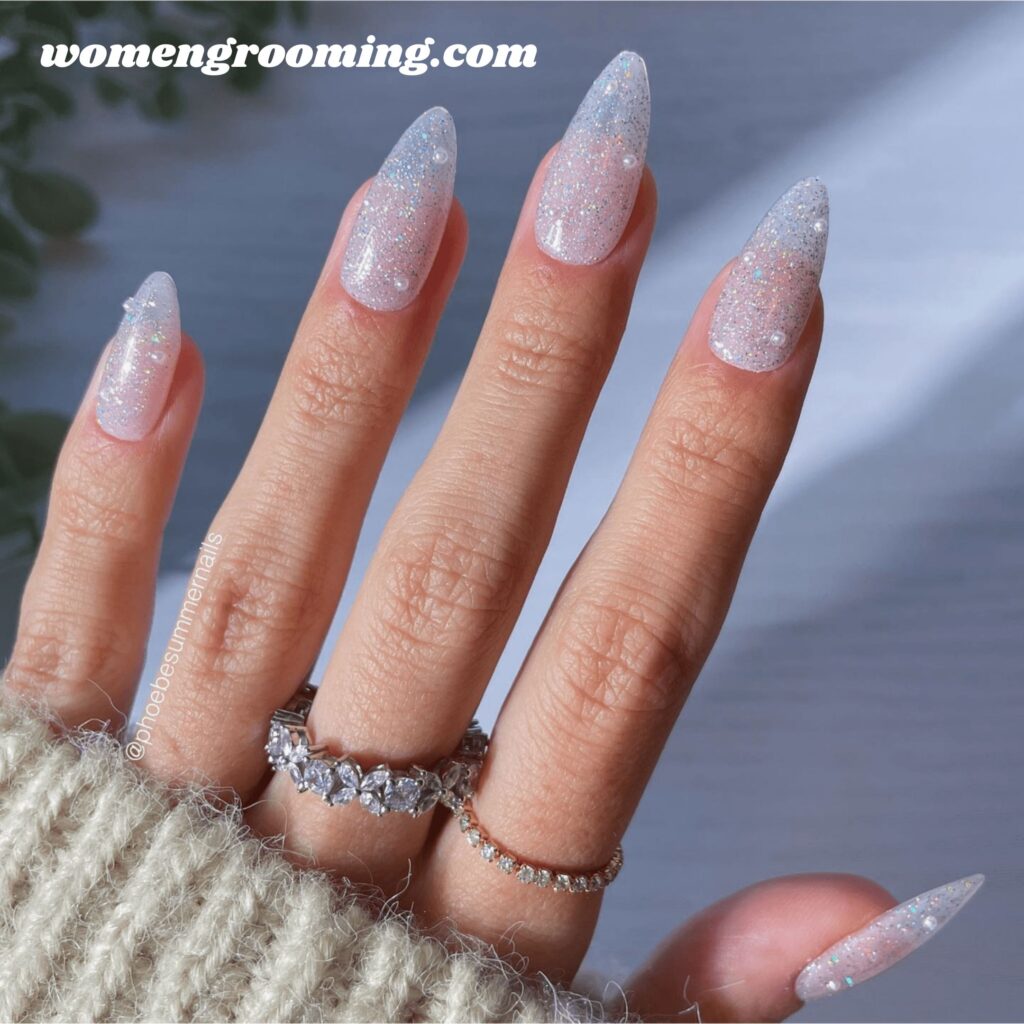 Icy White Nails