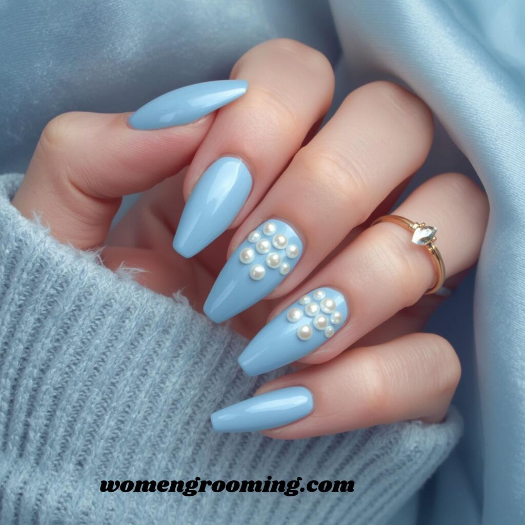 Light Blue With Pearl Accents