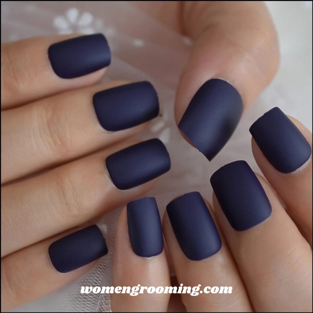 Matte Blue Nails
