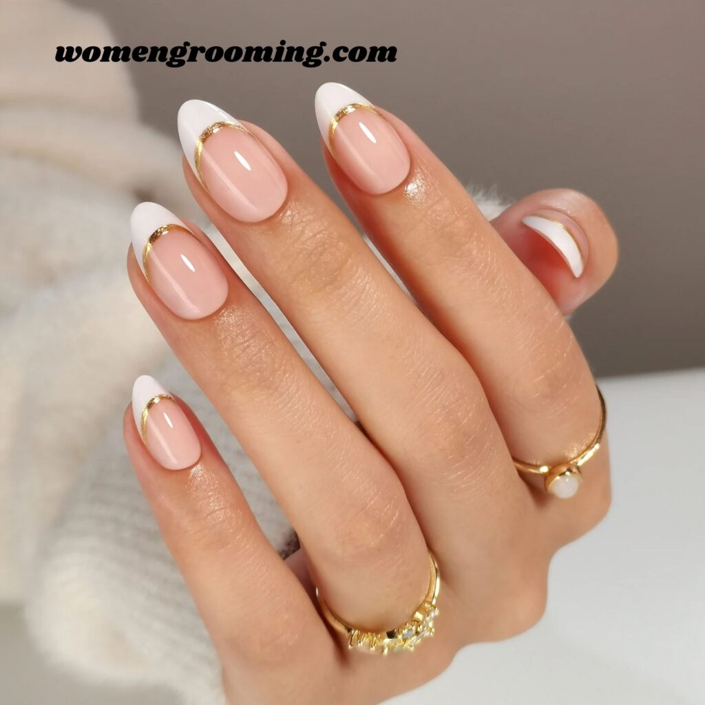 Minimal French Almond Nails