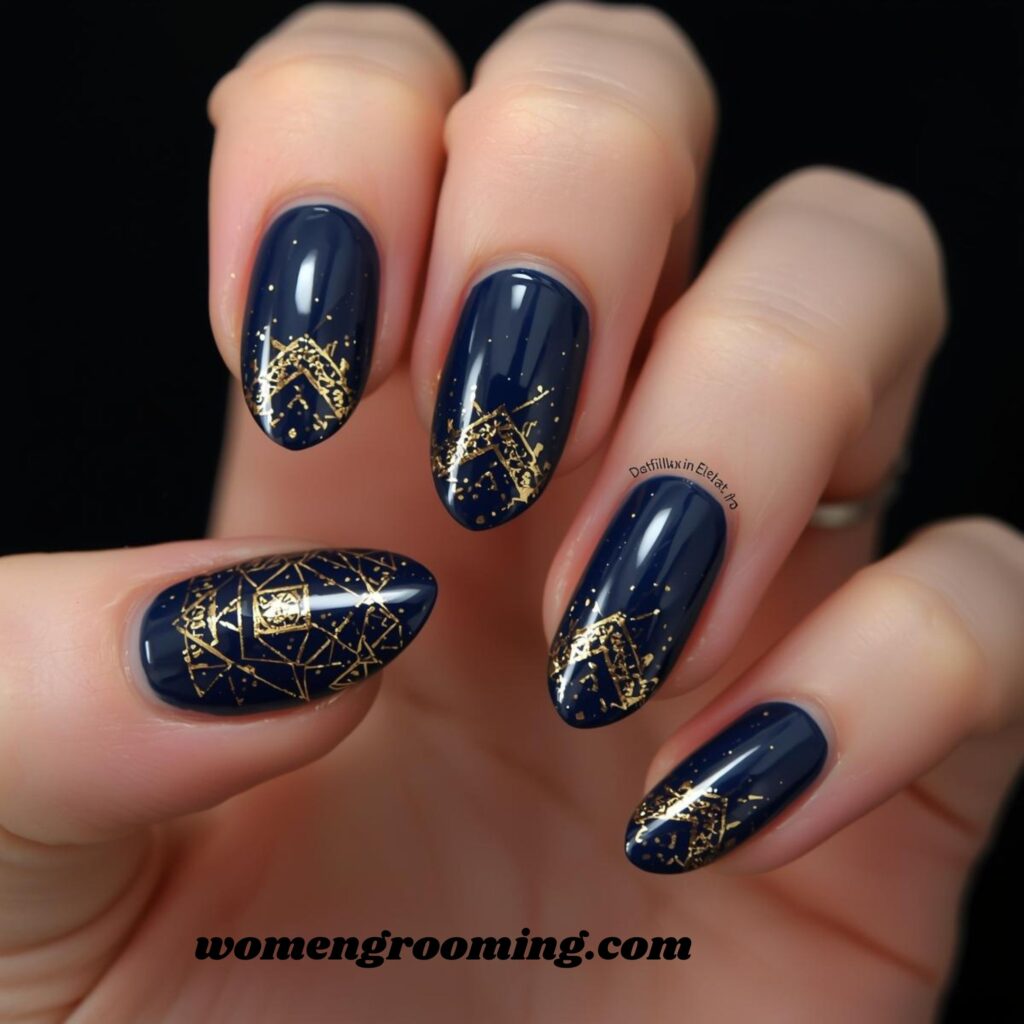 _Navy Blue with Gold Foil