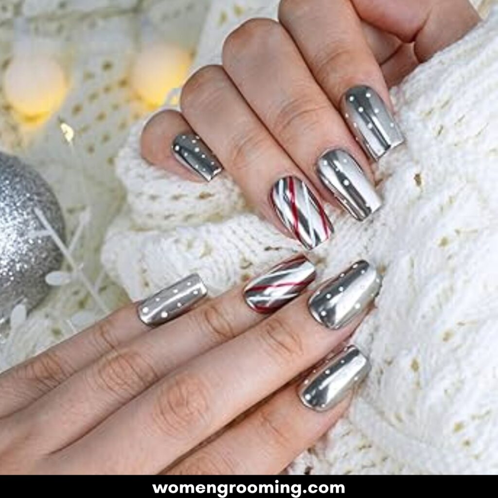 Silver Chrome Mirror Nails