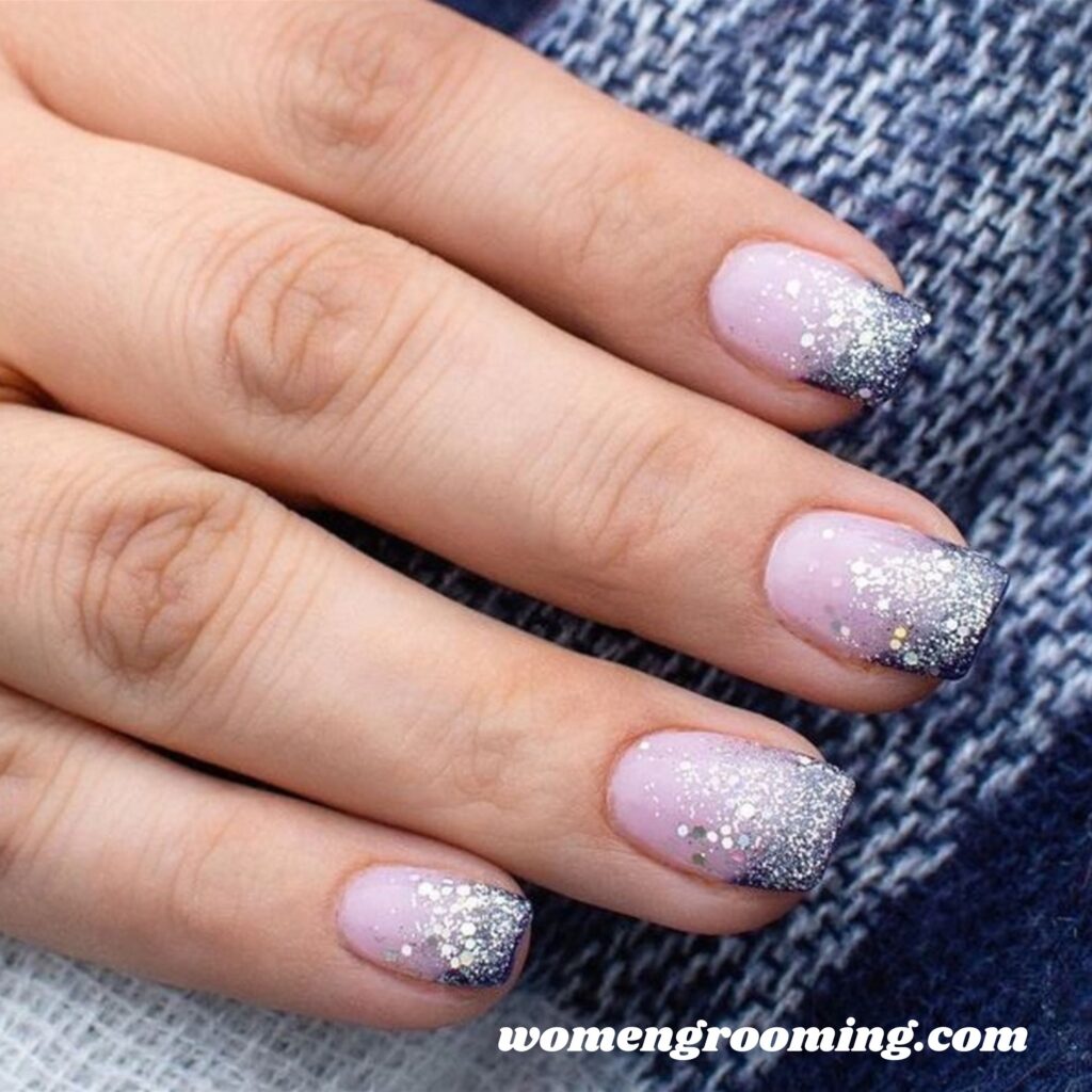 Snow Glitter Nails