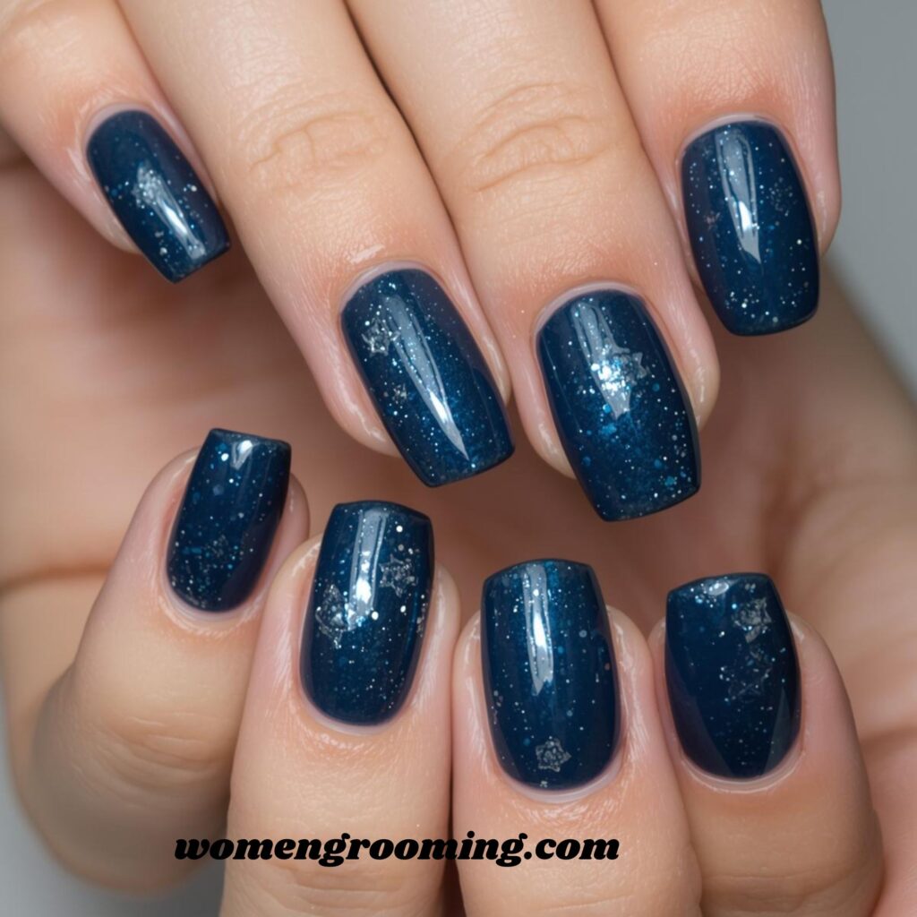 _Starry Night Blue Nails
