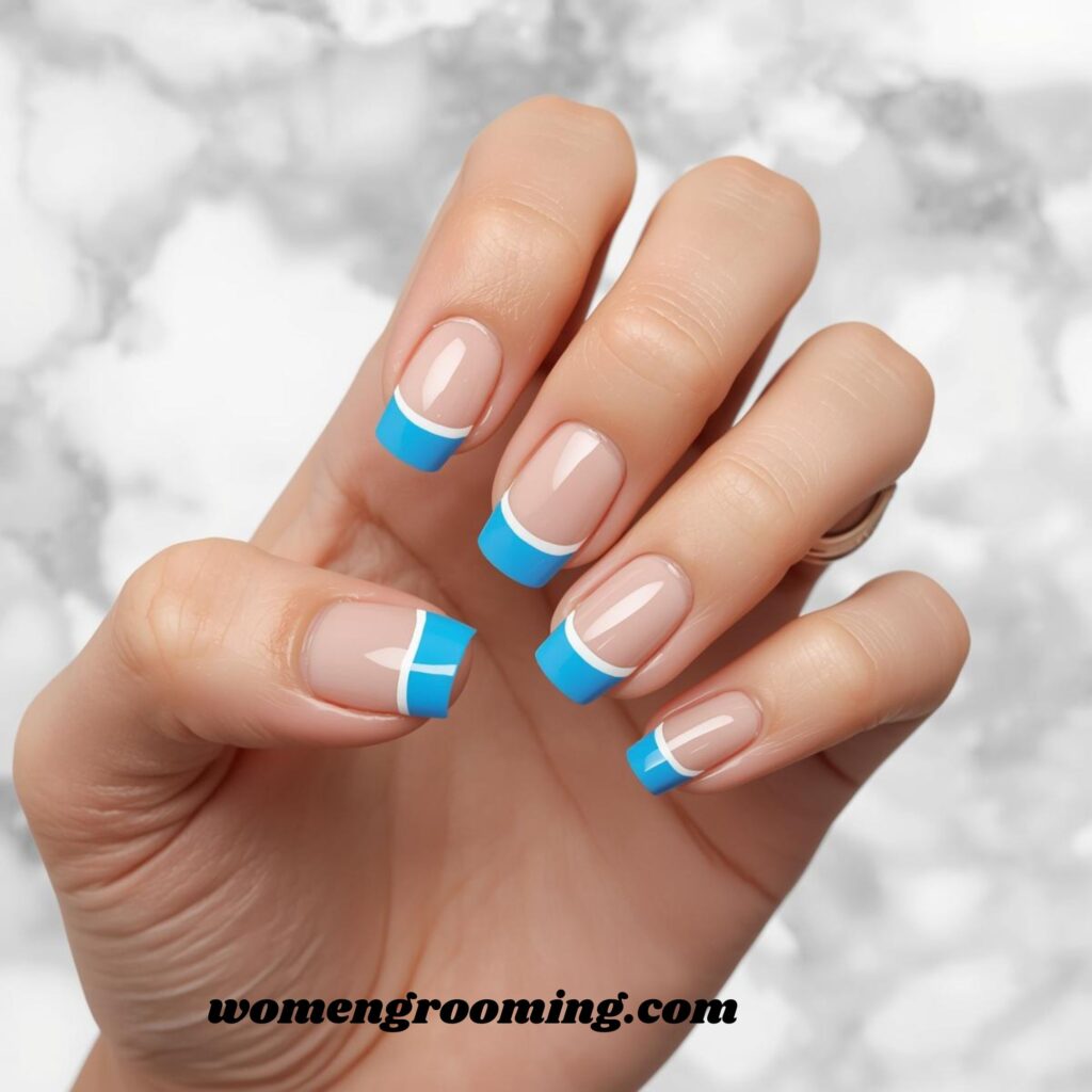 _Thin Blue French Tips
