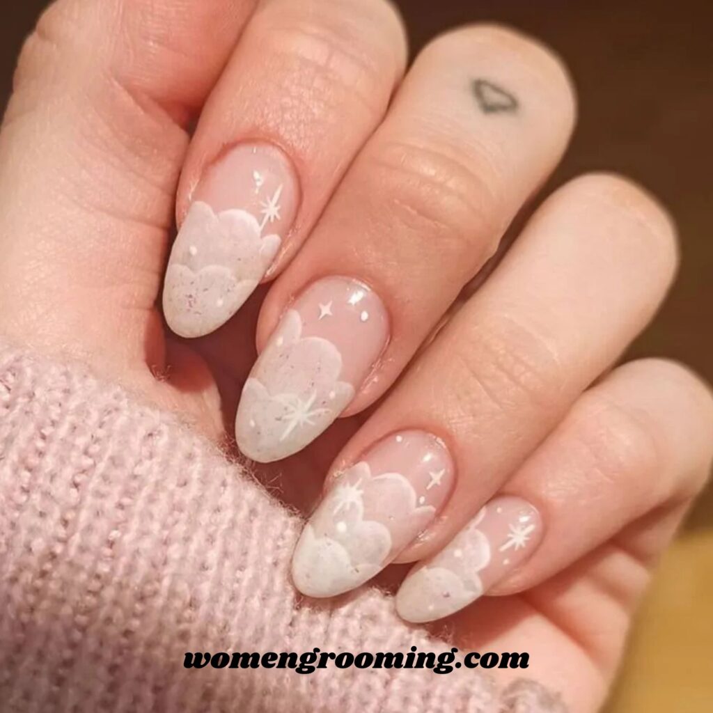 1. Milky Cloud Nails