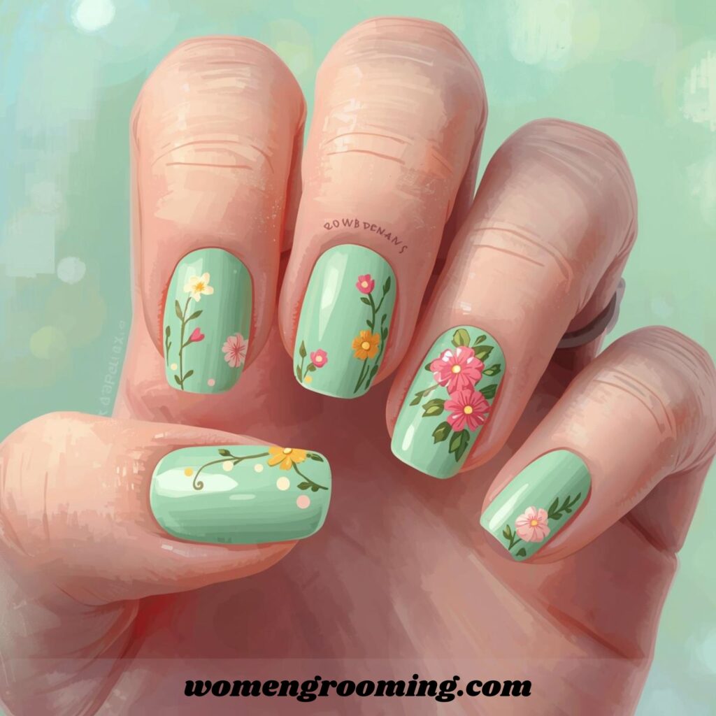 Mint Green Nails