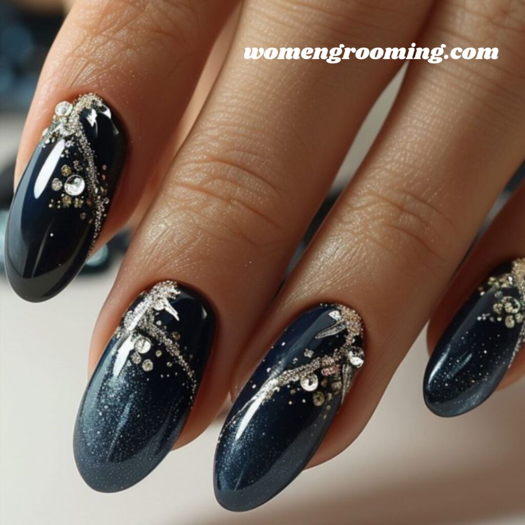 Arctic Navy Blue Nails