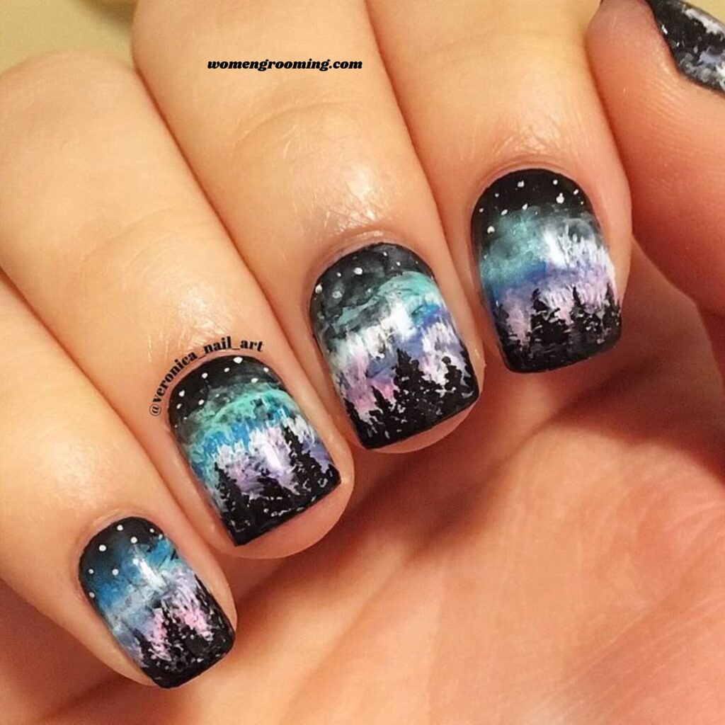 Aurora Winter Nails