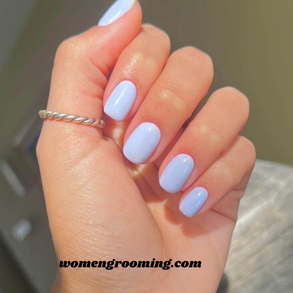 Baby Blue Short Nails