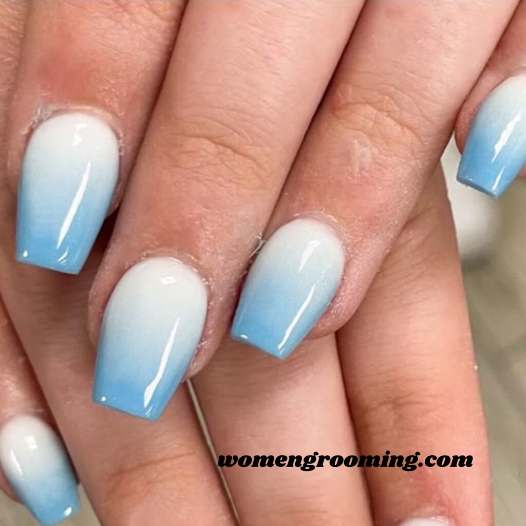 Baby Blue and White Ombre