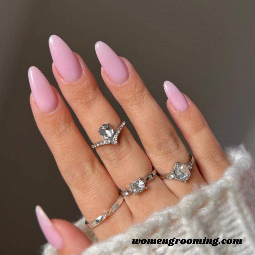 Baby Pink Almond Nails