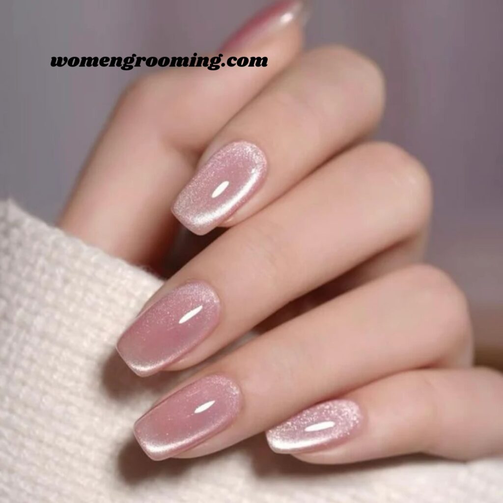 Baby Pink Cat Eye Nails