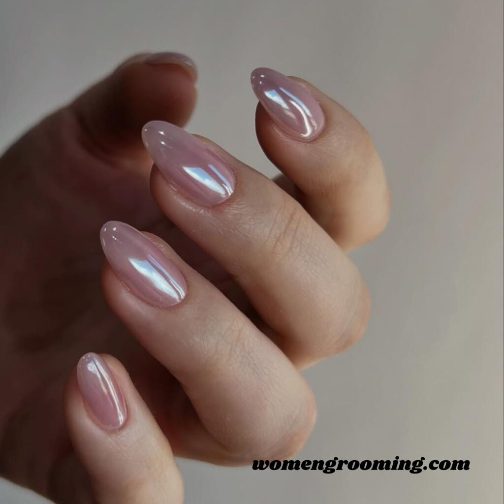 Baby Pink Chrome Nails