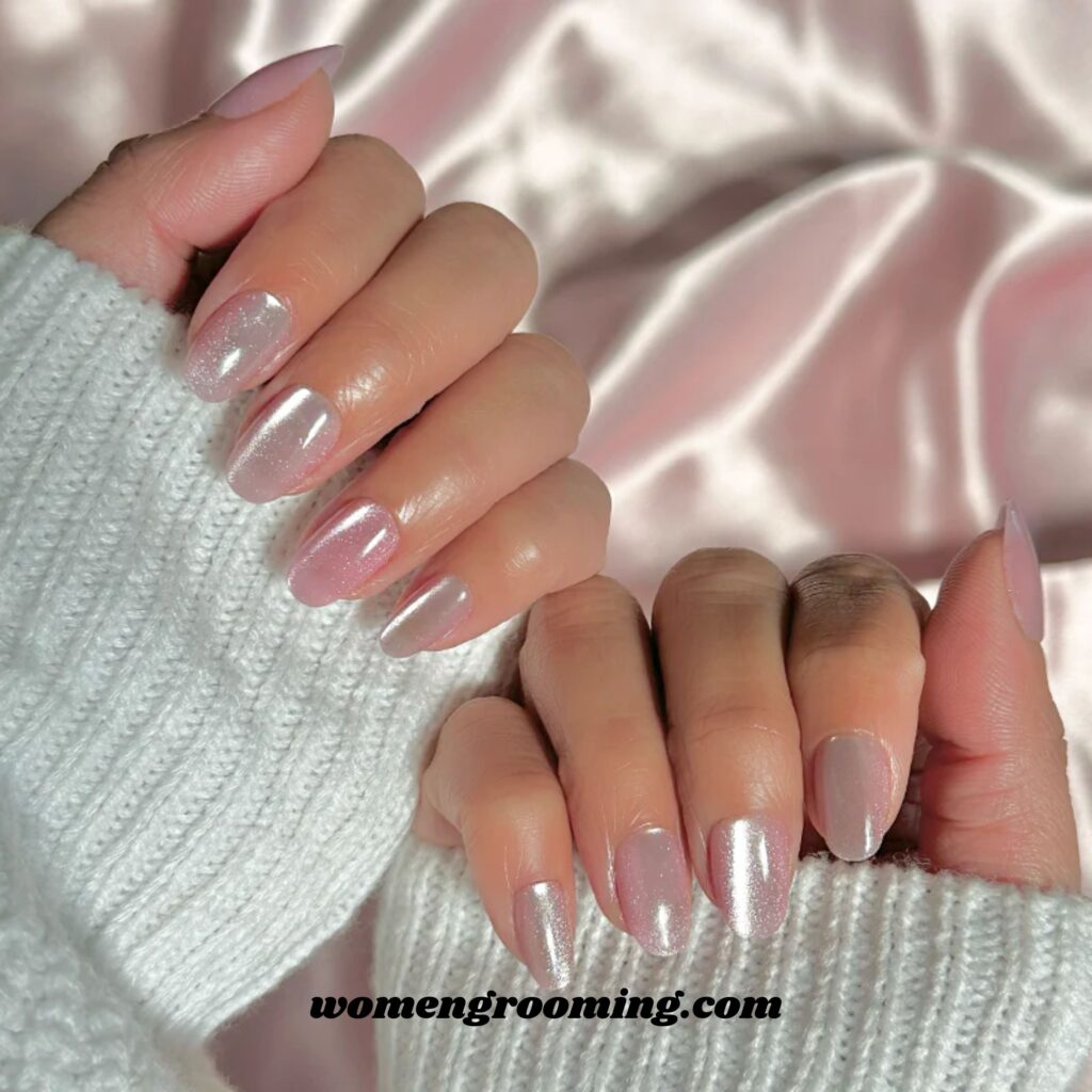 Baby Pink Velvet Nails