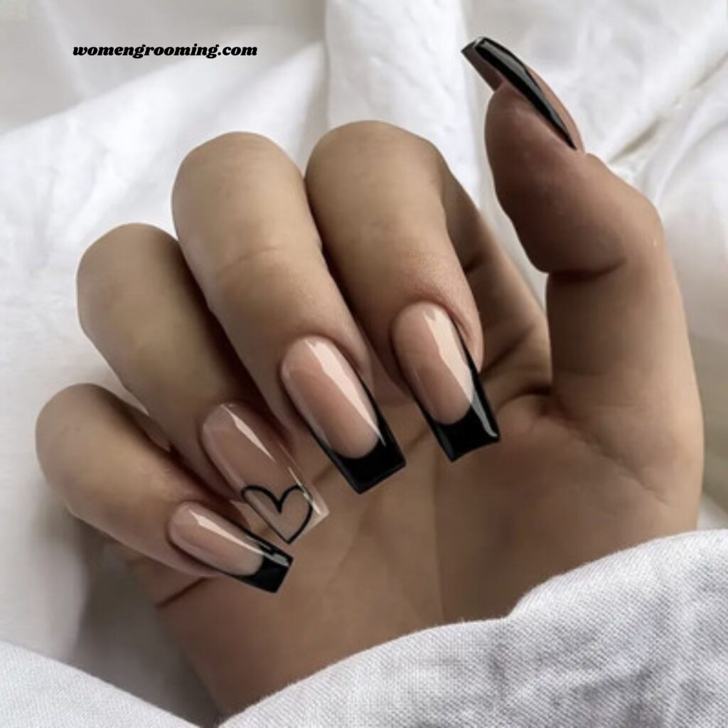 Black French with Heart Cut-Out