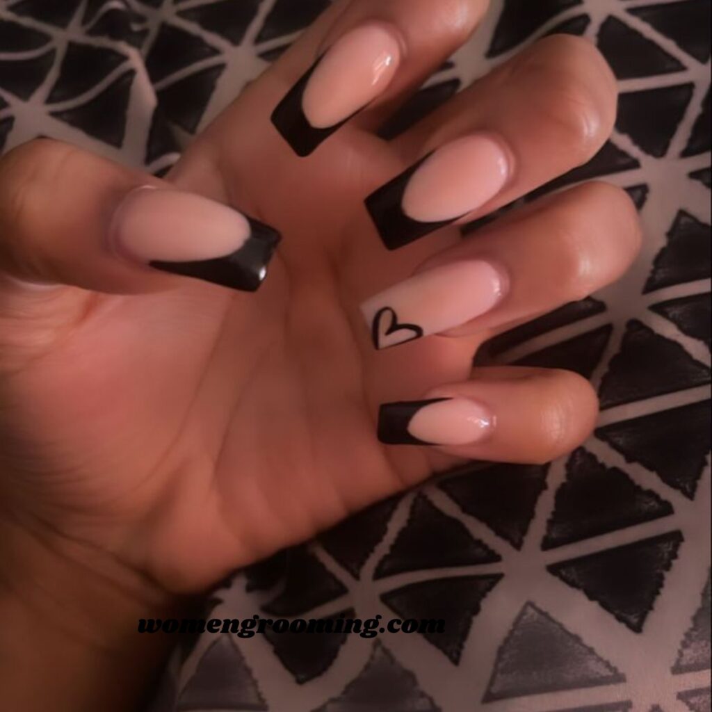 Black French with Heart Cut-Out