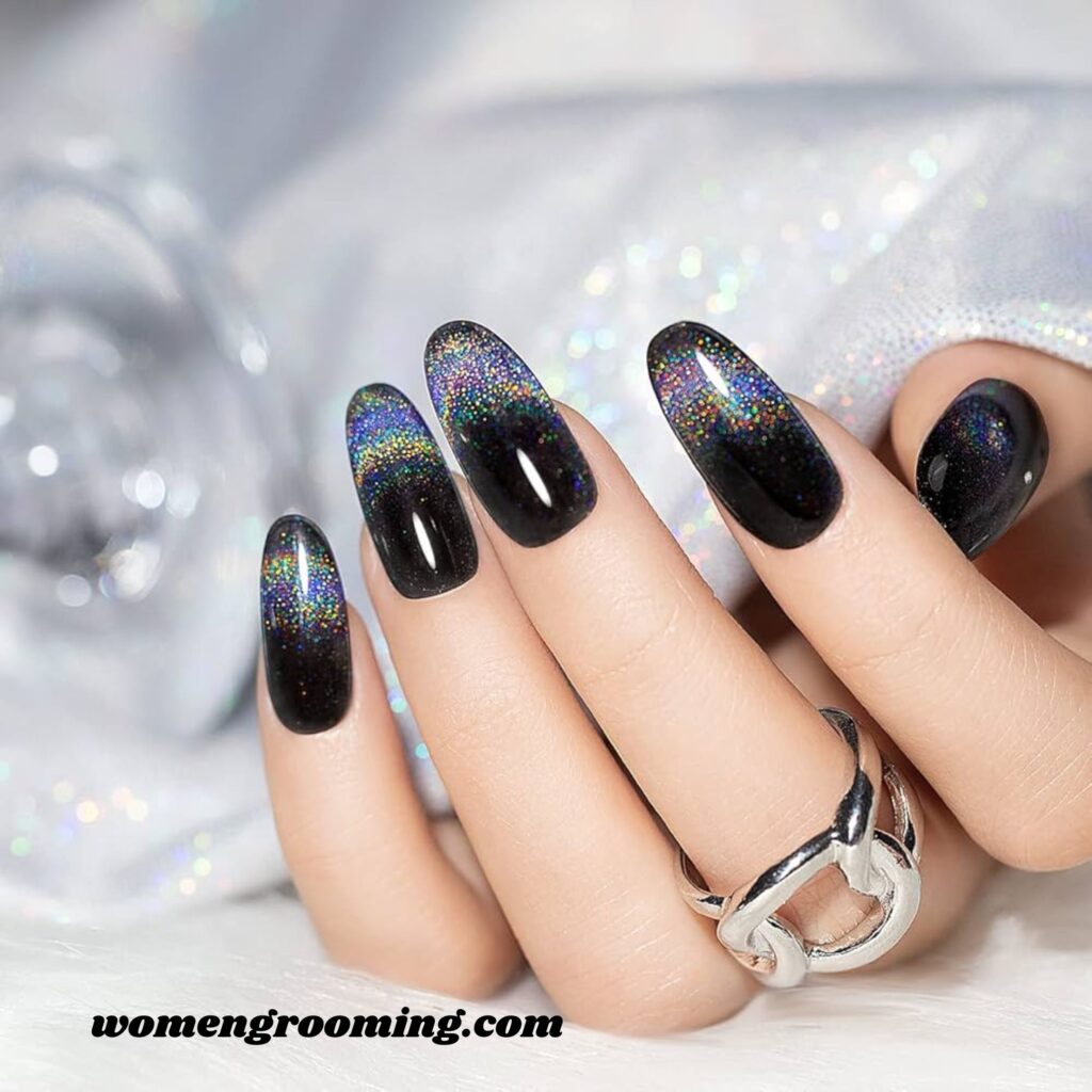 Black Holographic Nails