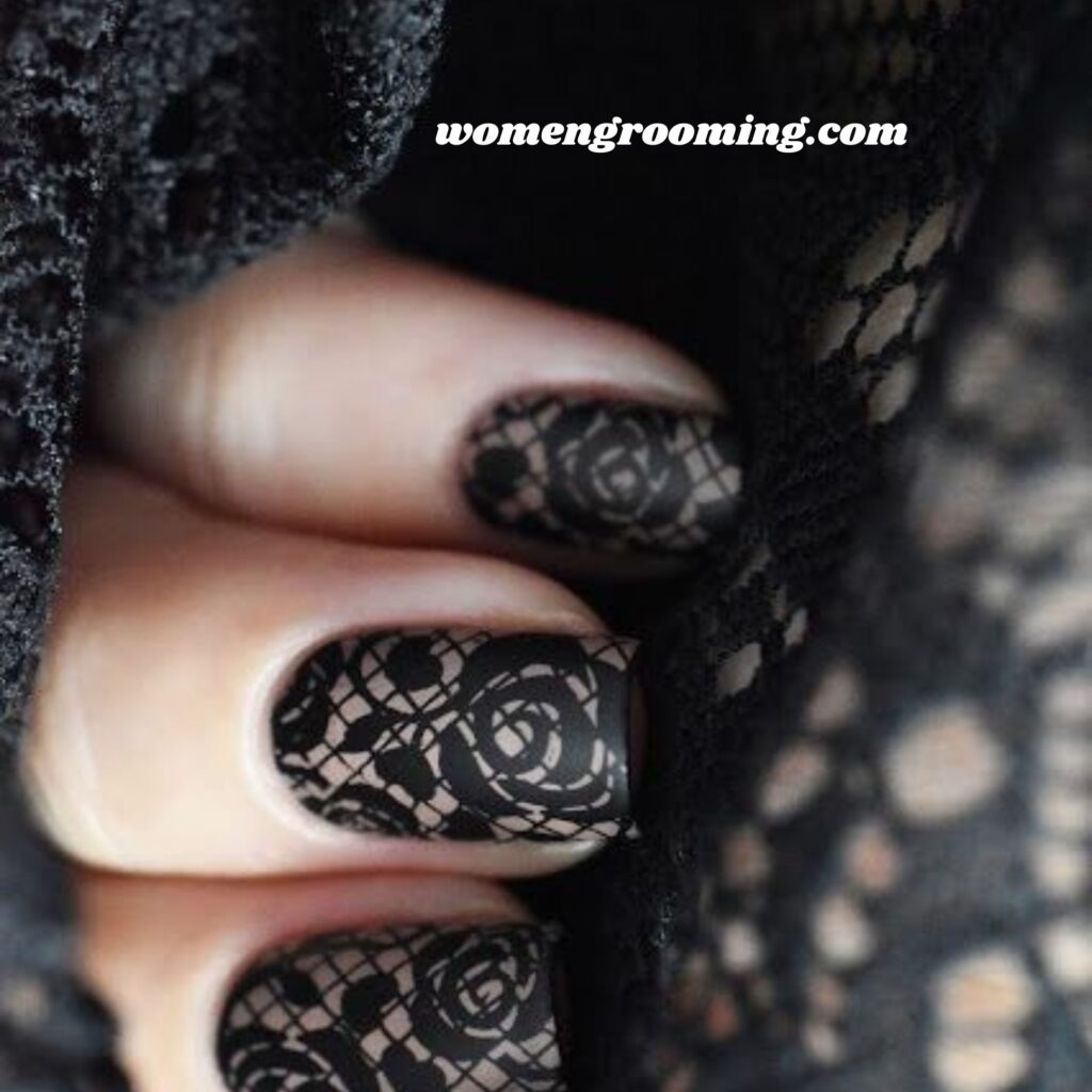 Black Lace Nails