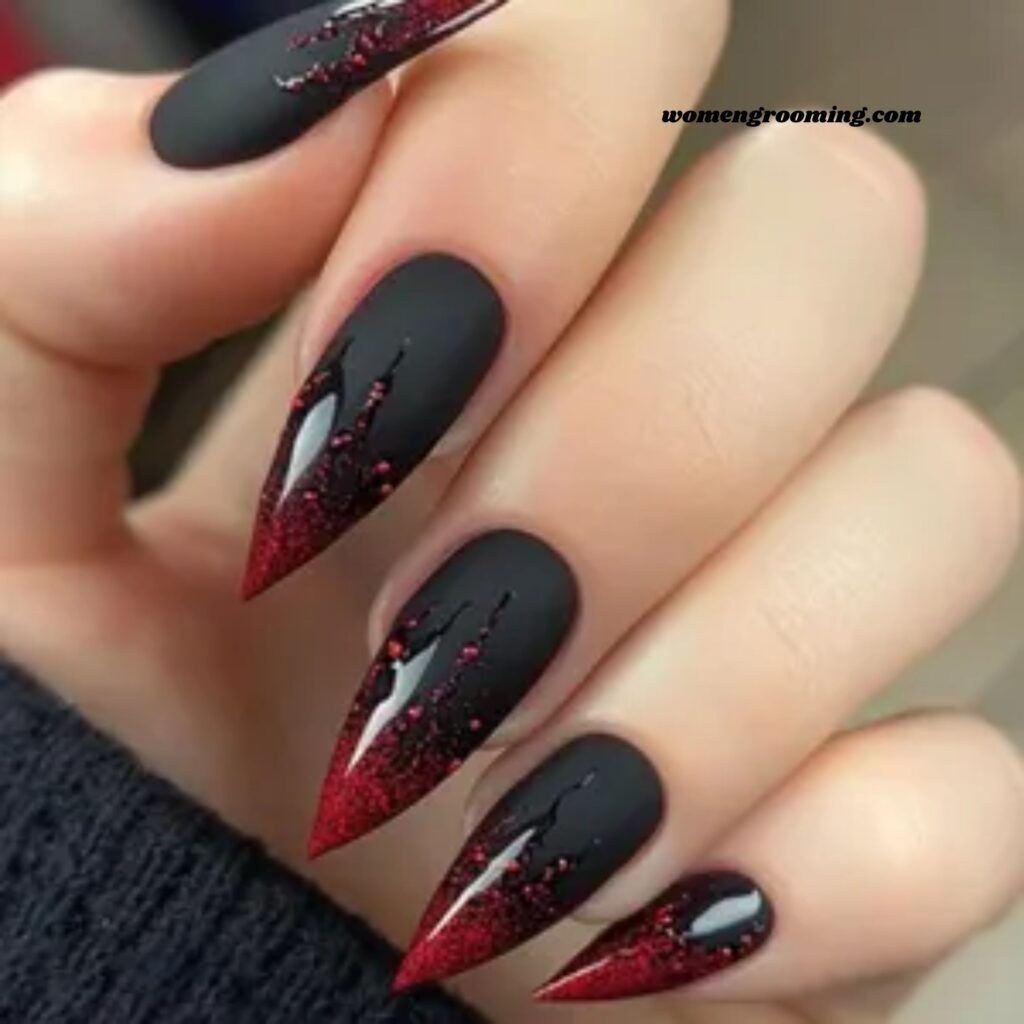 Black Marble with Red Veins