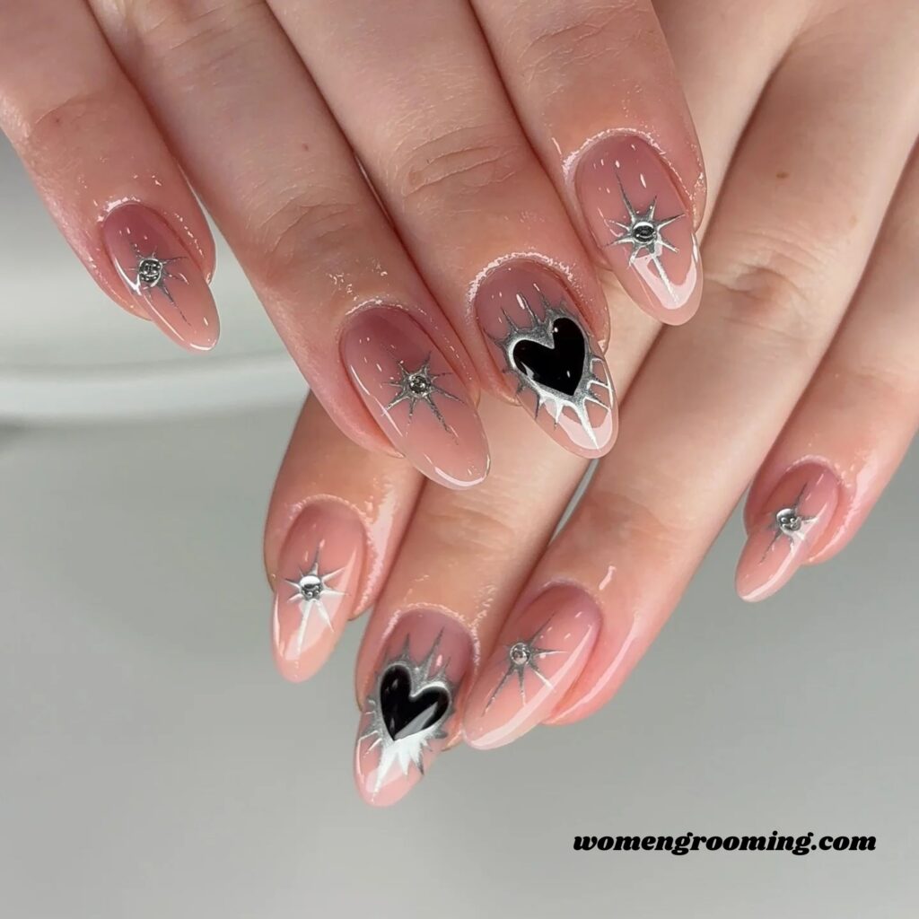 Black with Silver Chains Design