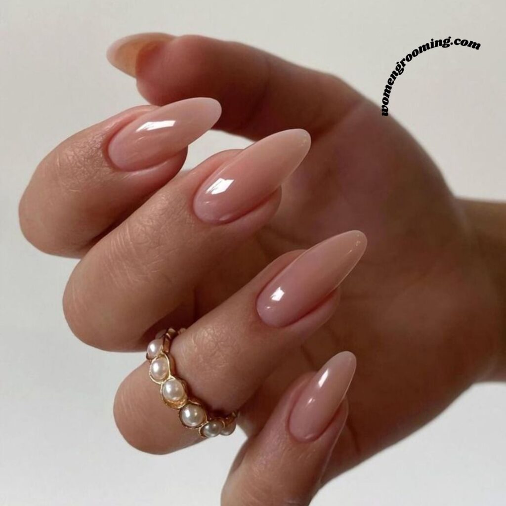 Blush Nude Almond Nails