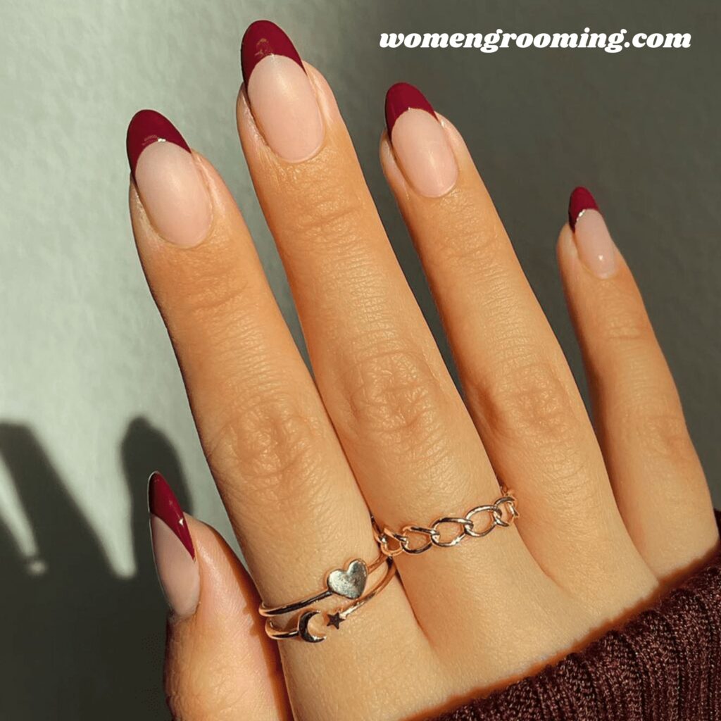 Burgundy French Tips