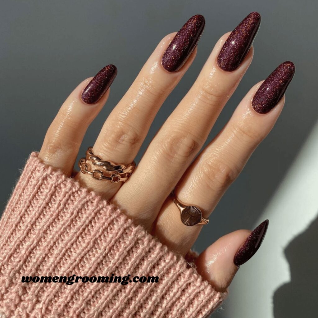 Burgundy Matte Nails