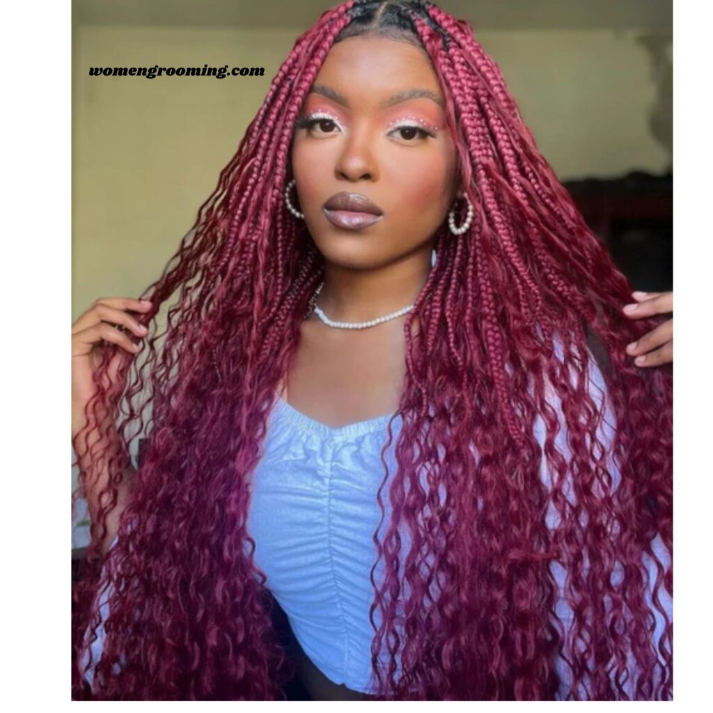 Burgundy Miracle Knots Braids