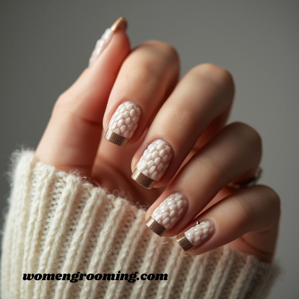 Cable Knit Accent Nails