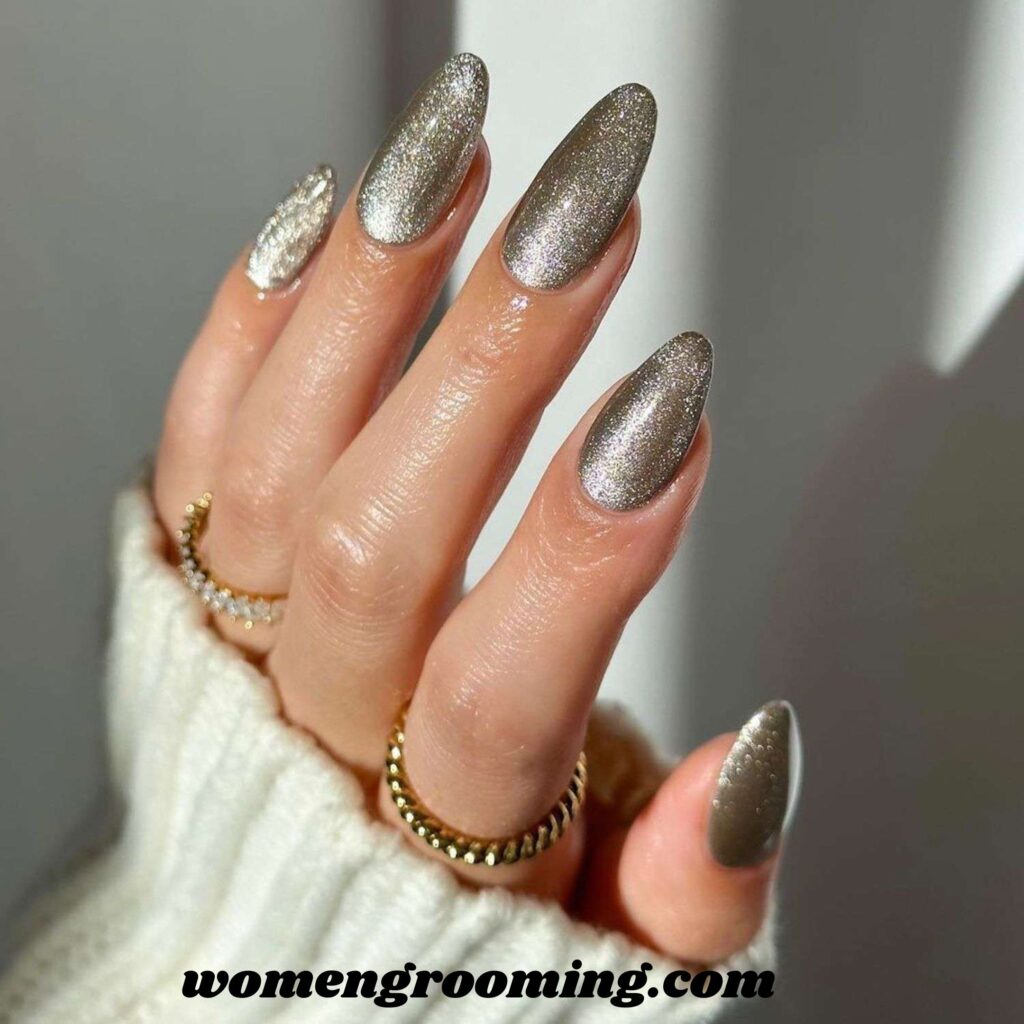 Champagne Glitter Nails