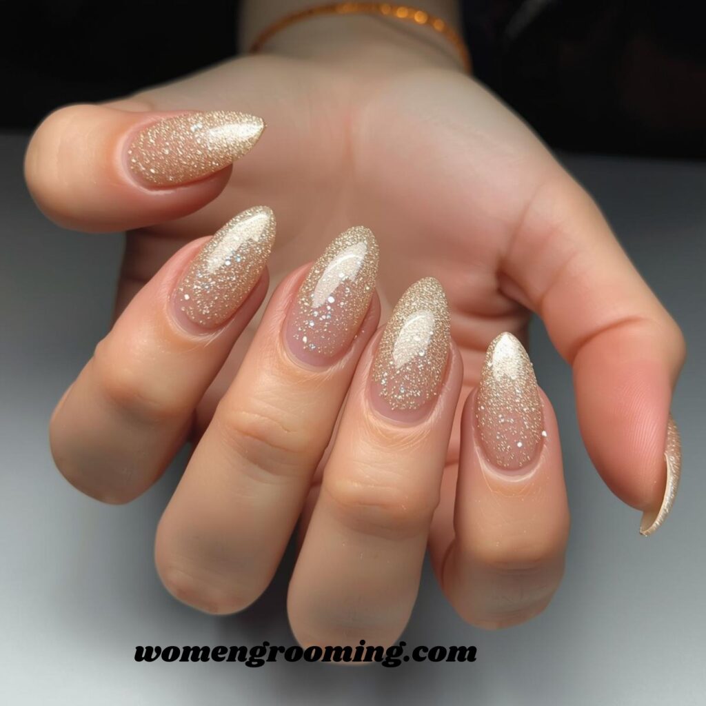 Champagne Shimmer Nails