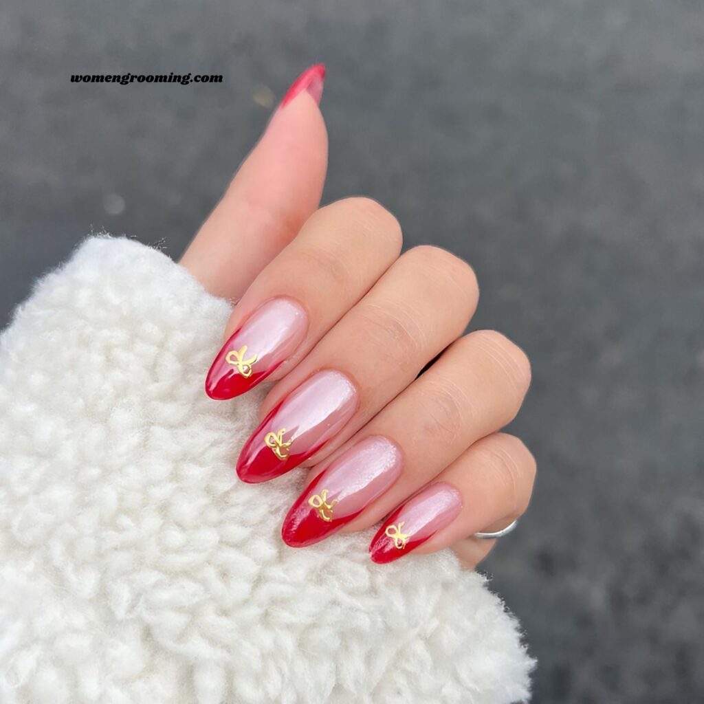 Chrome Red French Tips