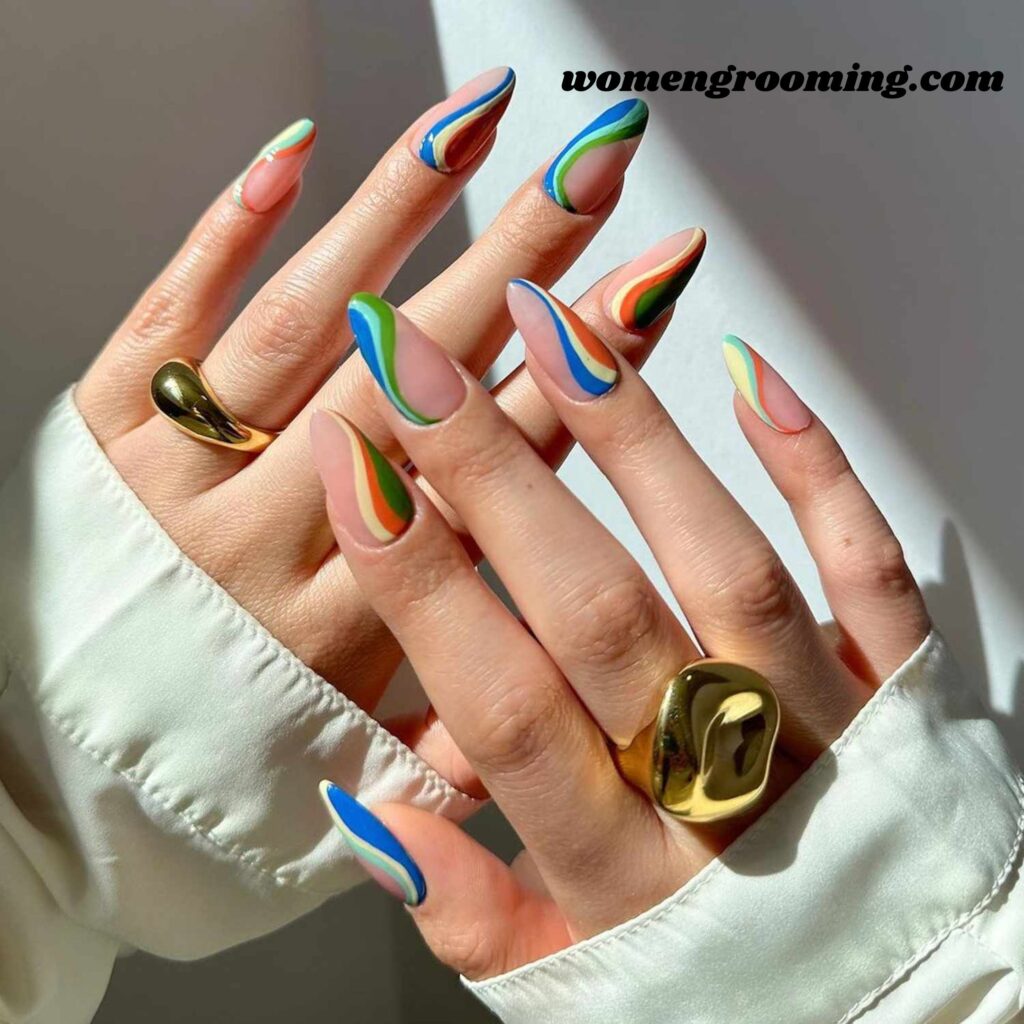 Chrome Swirl Nails