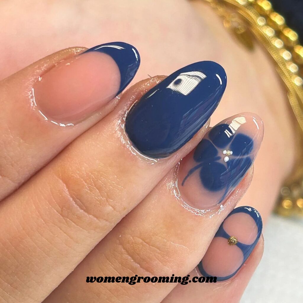 Classic Navy Gloss Nails