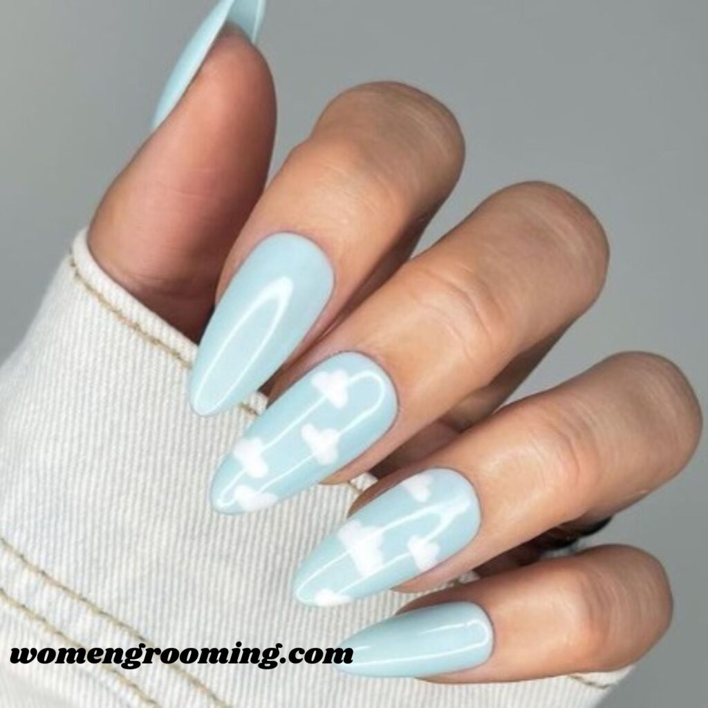 Cloudy Blue with White Accents