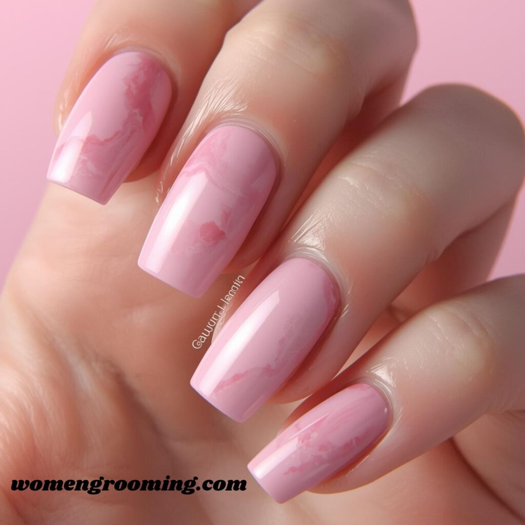 Cloudy Pink Nails