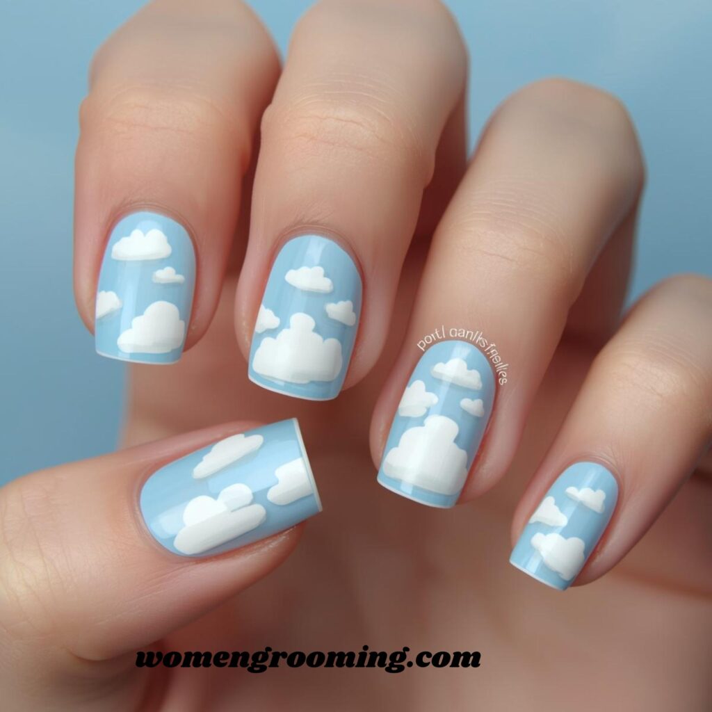 Cloudy Sky Nails