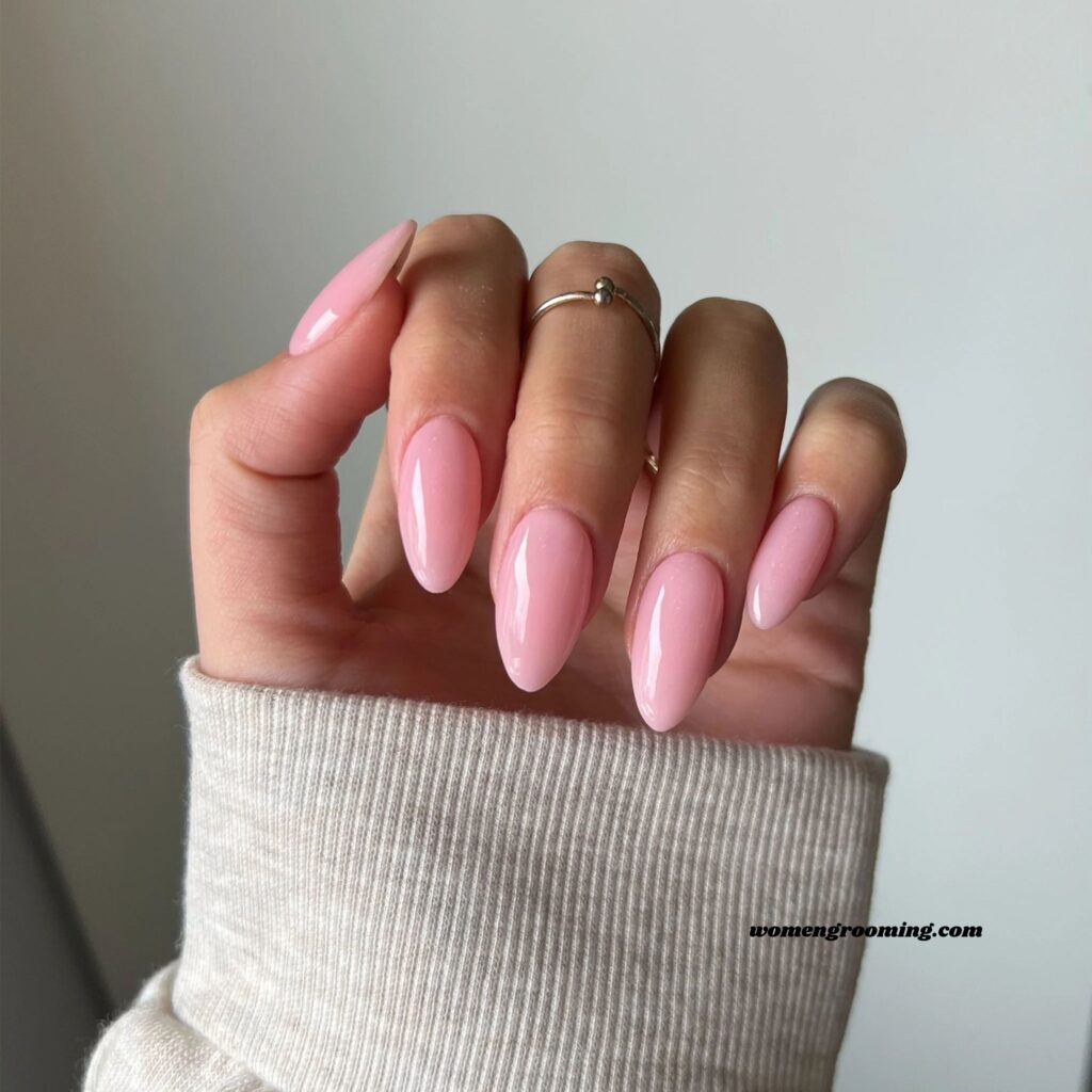 Cotton Candy Pink Almond Nails
