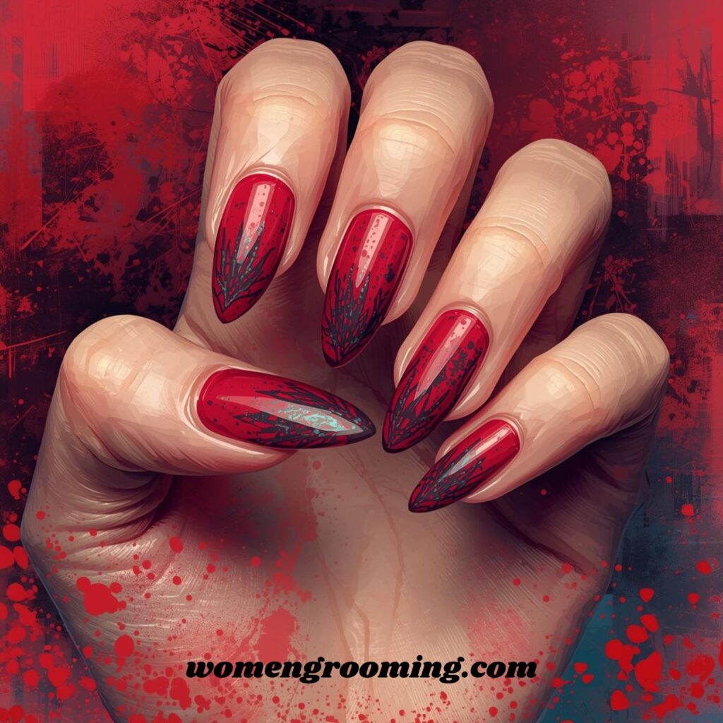 Cranberry Red Nails